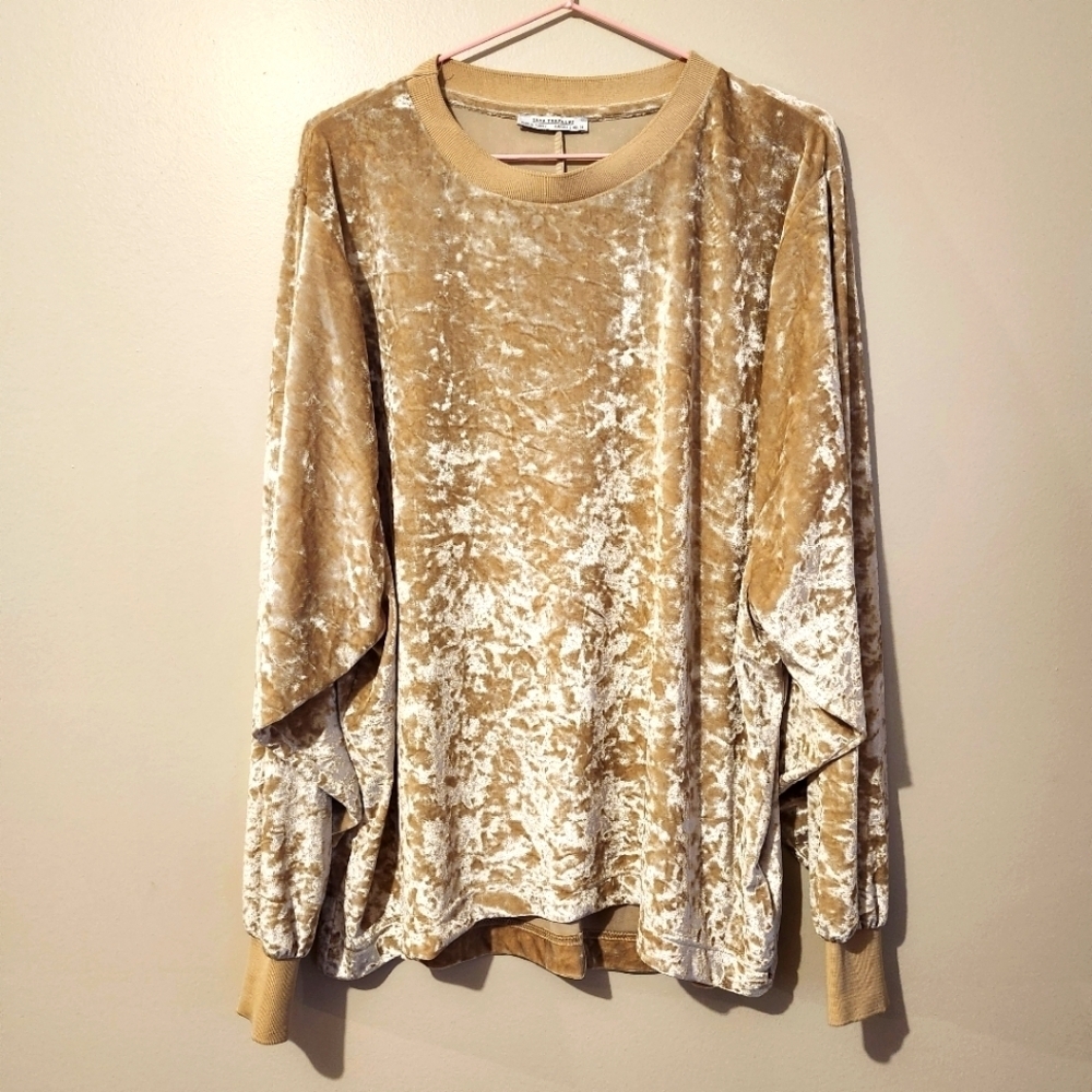 Zara Trafaluc Crushed Velvet Sweatshirt